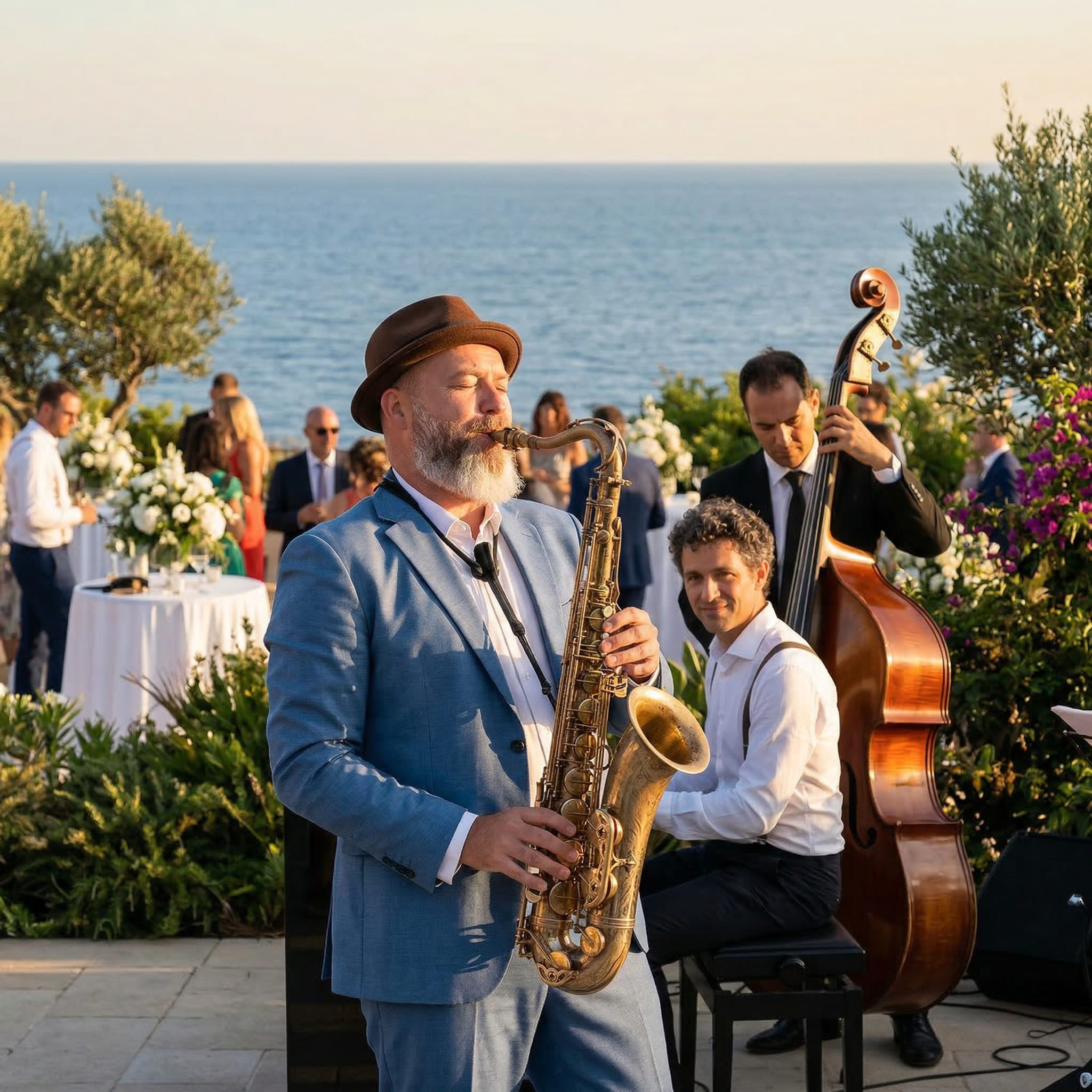 Jazz band cóctel con vistas al mar Barcelona