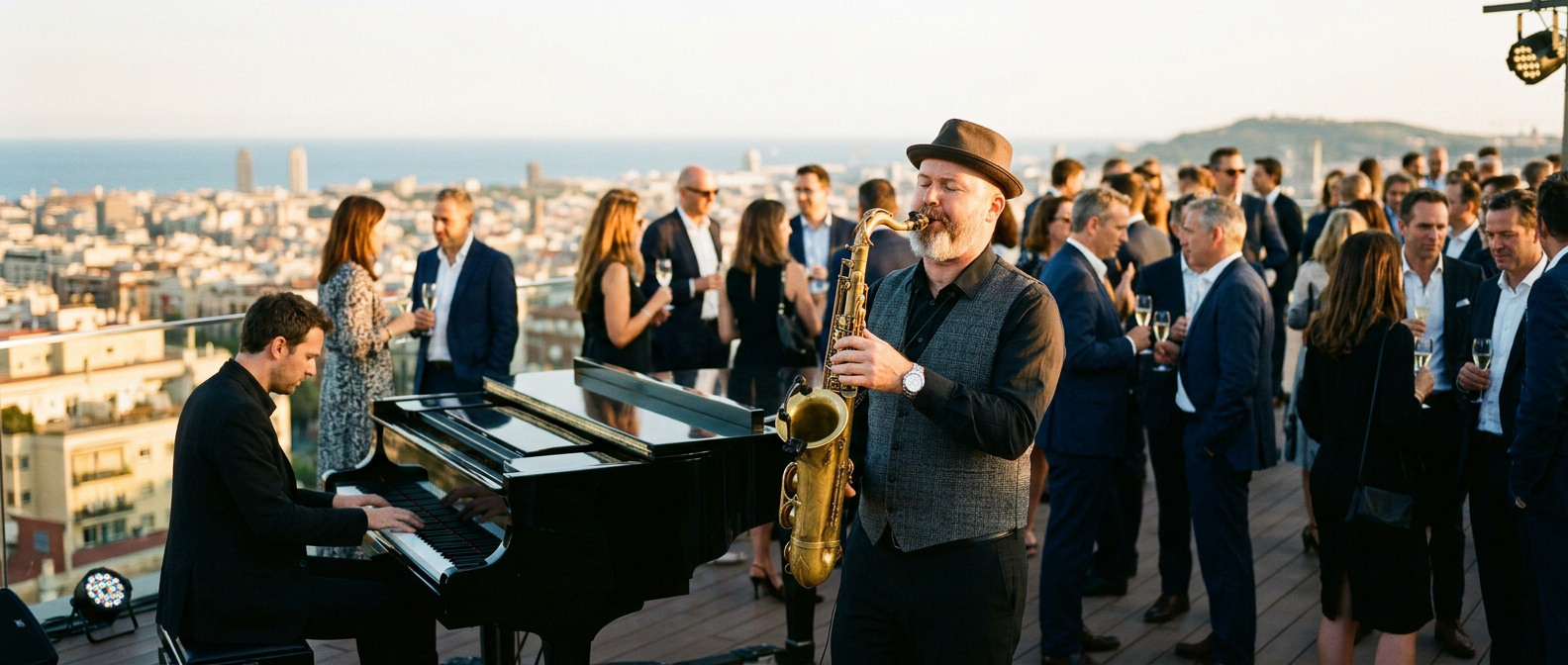 Jazz band evento corporativo terraza Barcelona